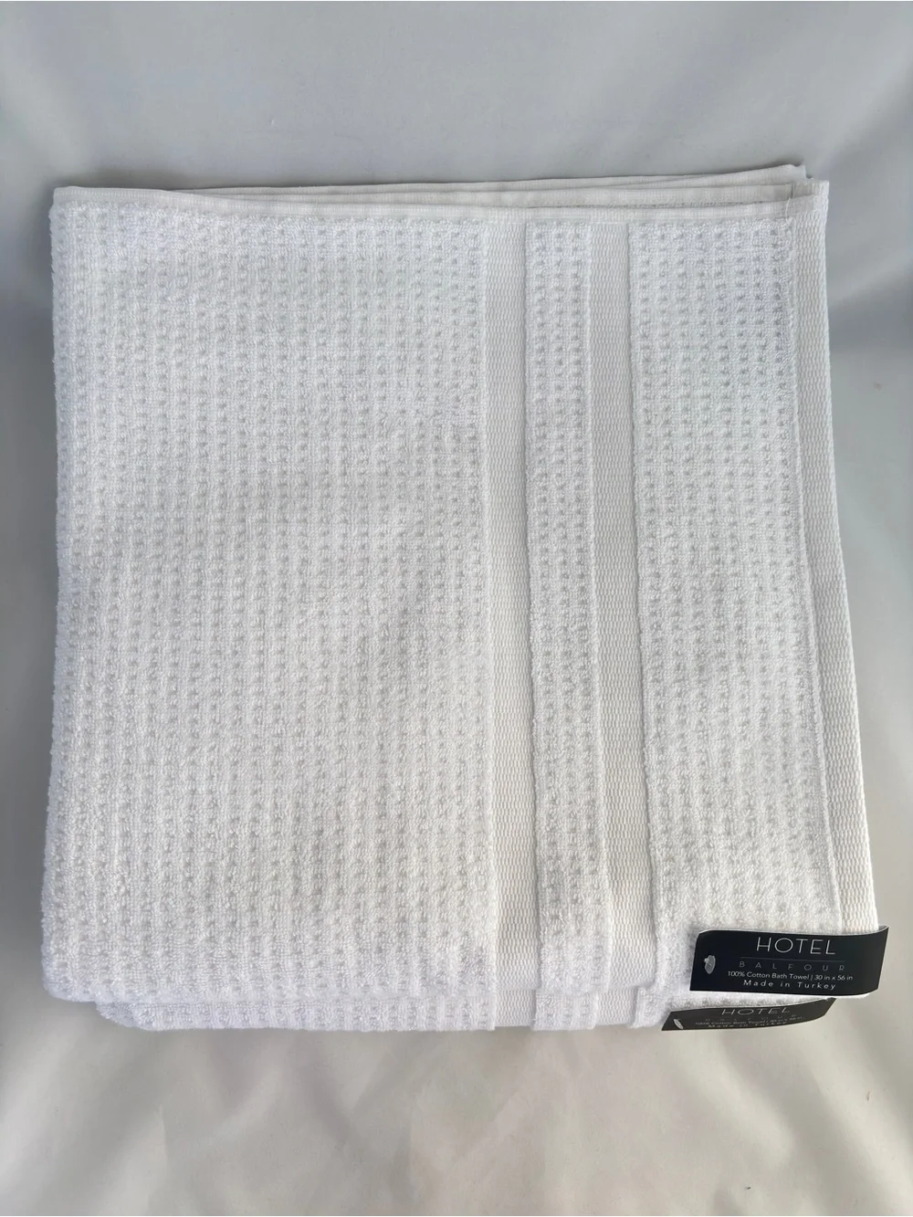 NWT 8Pc Hotel Balfour Turkish White Waffle Bath Towel Set Made in Turkey Spa